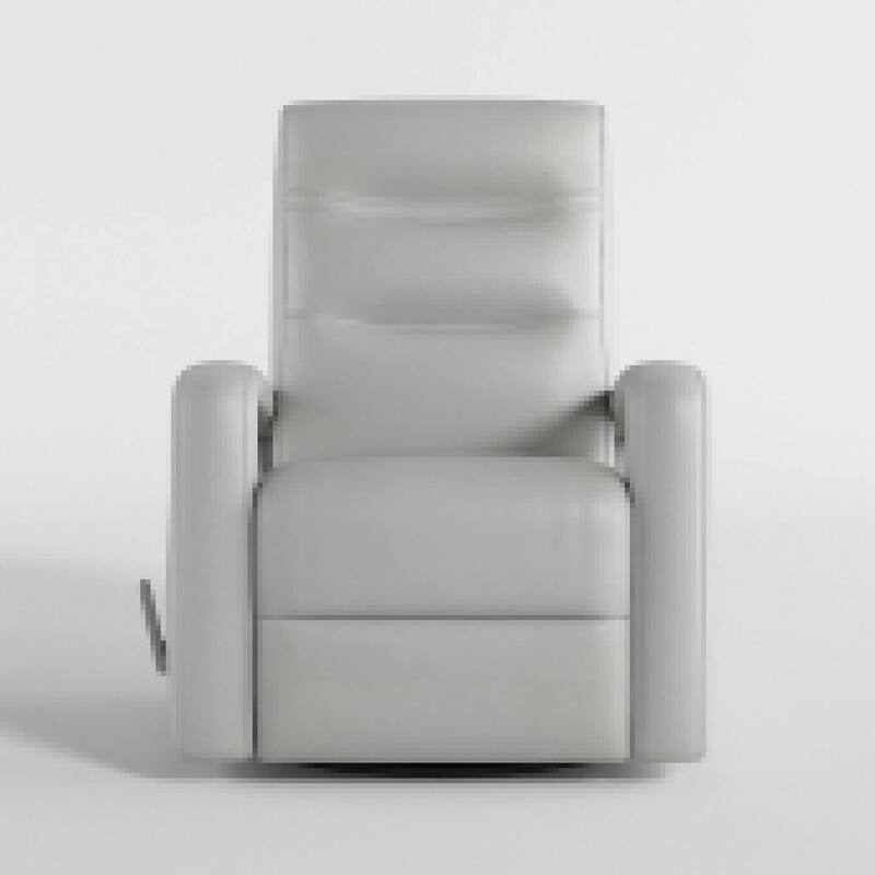 Kamo Manual Recliner Swivel Chair, 32 Inch, Smoke Gray Faux Leather