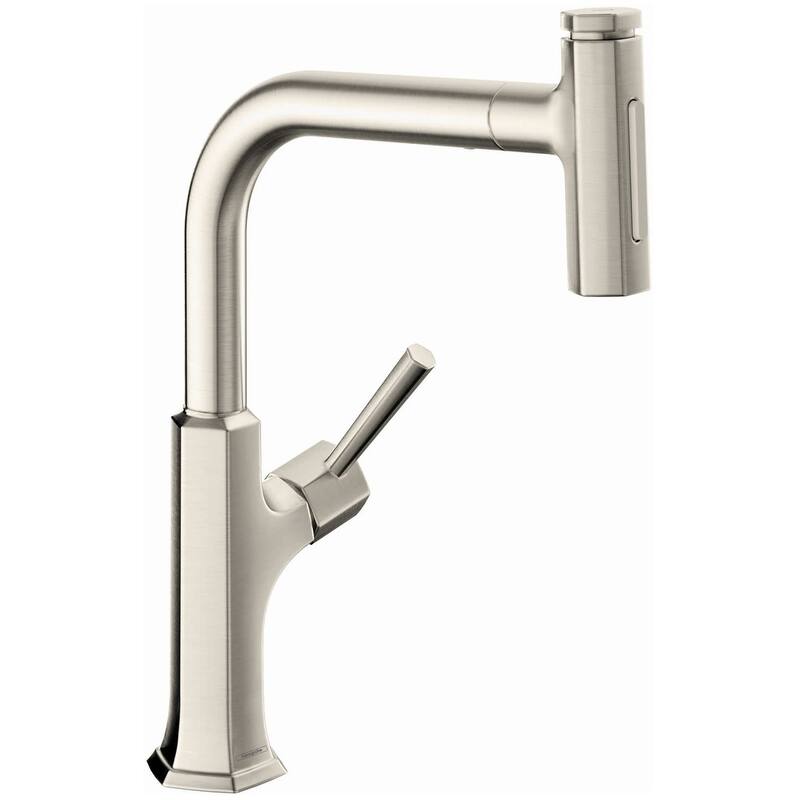 Hansgrohe Locarno Select 1.75 GPM Pull Out Kitchen Faucet HighArc - Steel Optic - Steel Optic