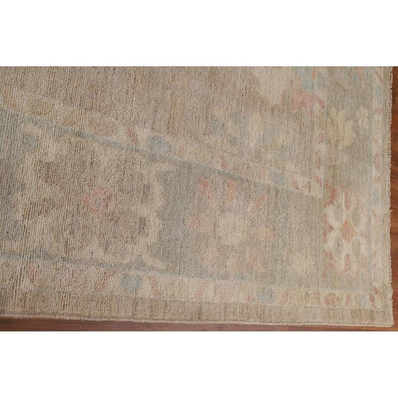 Vegetable Dye Oushak Oriental Large Rug Handmade Wool Carpet - 10'2"x 13'7"