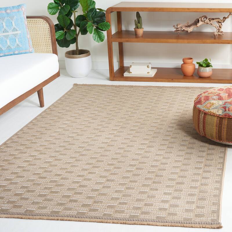 SAFAVIEH Aspect Sigurveig Rustic Moroccan Jute Rug - 5'3" x 7'6" - Natural/Ivory