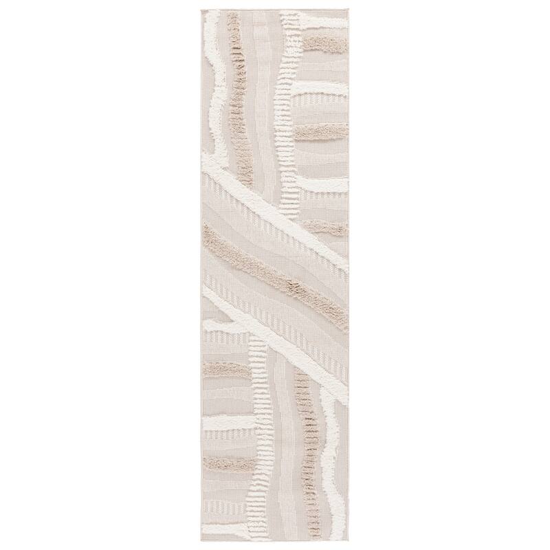 SAFAVIEH Trends Folma Scandinavian Geometric Rug - 2'2" x 8' Runner - Beige/Ivory