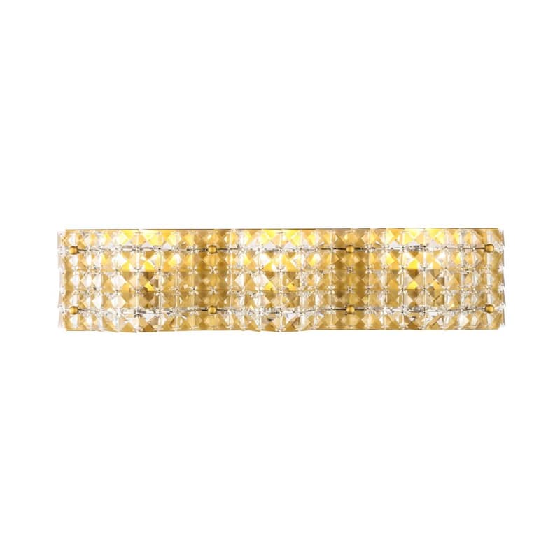 Brass Crystal Wall Sconce - 3 Light Modern Glam Lighting for Hallway Bedroom - 4.7