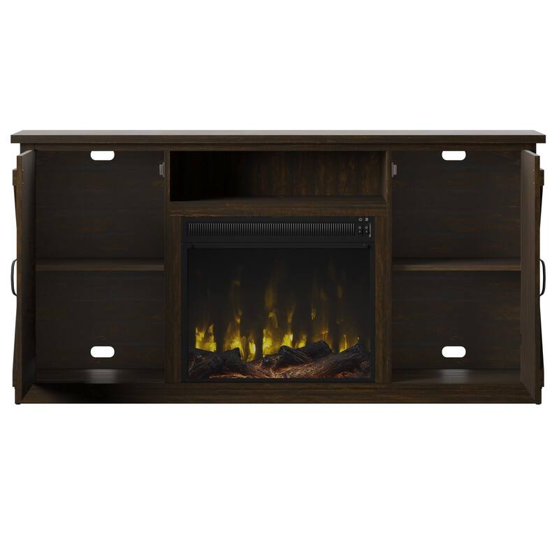 Modern Farmhouse TV Stand for TVs up to 70" with Electric Fireplace