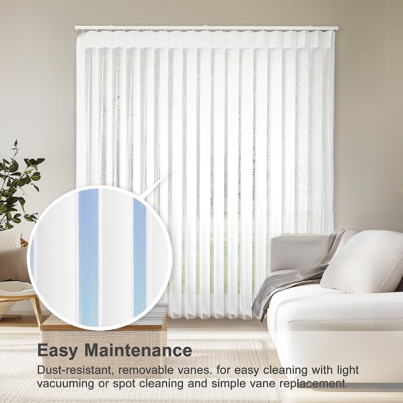 Chicology Light Filtering Sheer White Vertical Blinds 78"W X 84"H