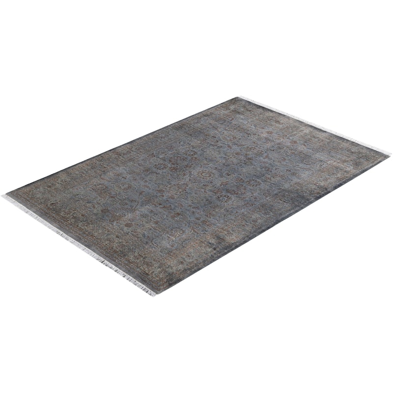 Contemporary Overdyed Wool Hand Knotted Area Rug - 4' 3" x 6' 4"