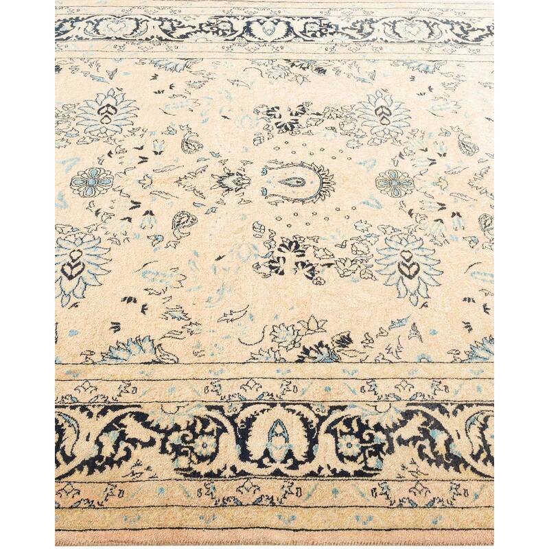 Overton Handknotted Wool Traditional Abstract Beige Area Rug - 5' x 8'