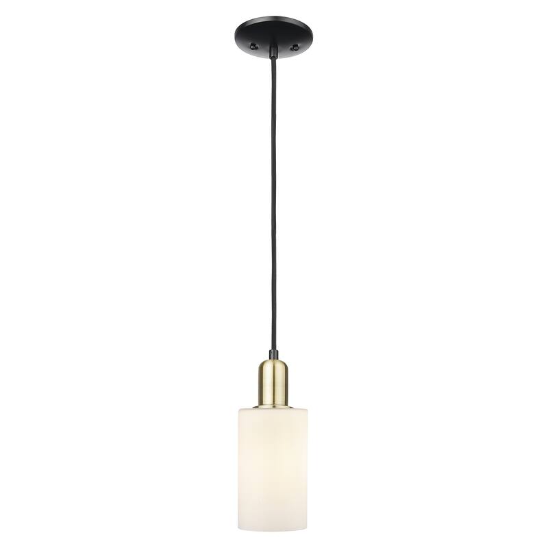 Innovations Lighting Endless Possibilities Arcadia - Clymer - 1 Light 4" Cord Hung Mini Pendant - Black Antique Brass/Matte White
