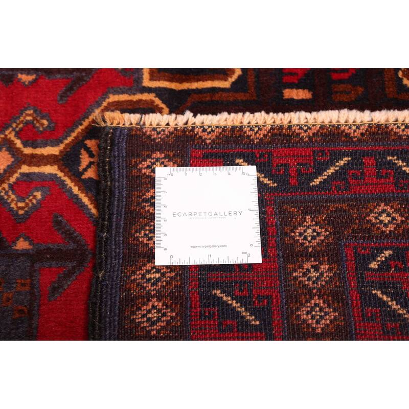 ECARPETGALLERY Hand-knotted Teimani Red Wool Rug - 3'7 x 6'2