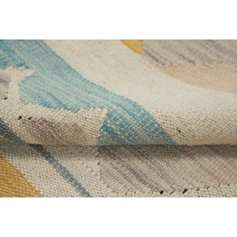 Hand Woven Oriental 100% Wool Carpet Southwestern Tribal Multi-Colored Kilim Area Rug - 9' 10'' X 8' 3''