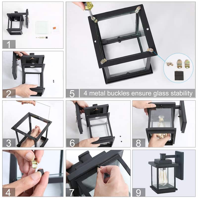 Hawke's Bay 1-light Outdoor Wall Sconce Black Porch Light by Havenside Home - 6.1"W x 10.6"H