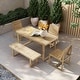 preview thumbnail 19 of 22, mopio Bruno Outdoor Dining Set 6 Seater: Table, 1 Bench, 4 Chairs | 6 Piece
