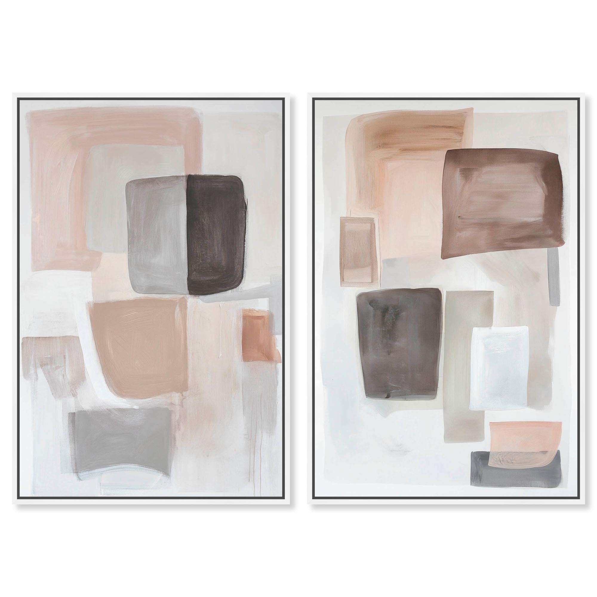 Soft Shapes Set Canvas Set of 2 by Art Remedy
