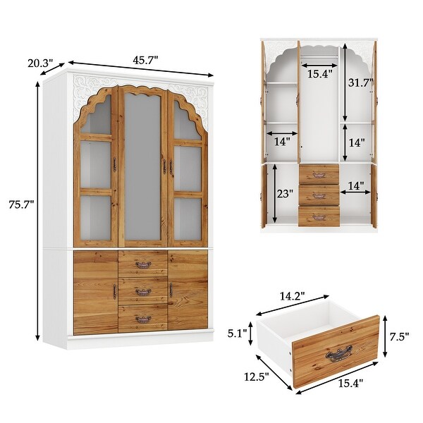 【返品交換不可】 Vintage-Inspired Grand Closet Dual Wardrobe Set with Metal パンツ