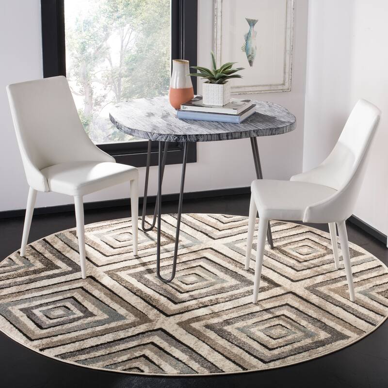 SAFAVIEH Amsterdam Annarita Modern Rug - 6'7" Round - Cream/Beige