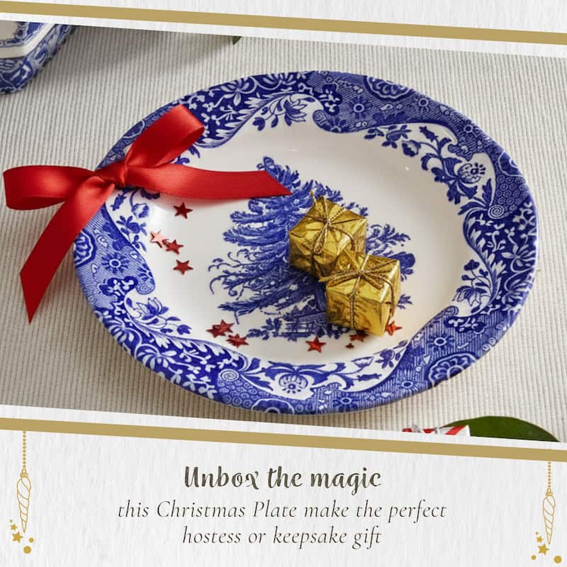 Spode Blue Italian 8 in Christmas Plate