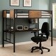 preview thumbnail 1 of 2, Wooden & Metal Twin Size Bunk Bed with Workstation, Black