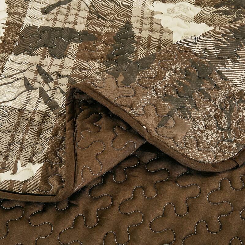 3 Pcs Rustic Polyester Quilt Bedspread Set