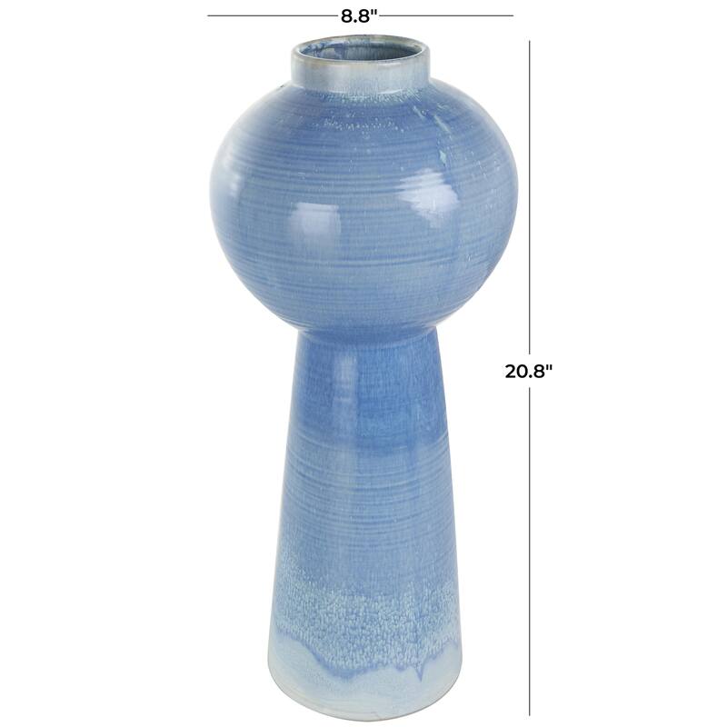 Ceramic Bubble Inspired Ombre Decorative Vase with Unique Texturing - Blue - Roche River Decor