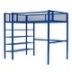 preview thumbnail 4 of 7, Blue Modern Style Twin Size Multi-functional Loft Bed with 4-Tier Shelves, Workstation, and Storage, Sturdy Metal Frame