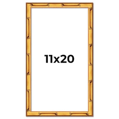 11x20 Frame Gold Bamboo Picture Frame Modern Photo Frame Includes UV Acrylic Shatter Guard Front Acid Free Foam Backing Board