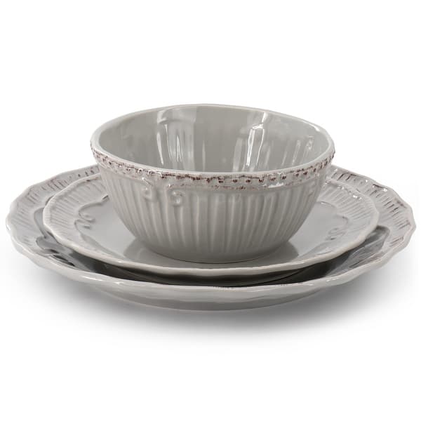 Modern Southern Home Capri 12 Piece Round Stoneware Dinnerware Set in