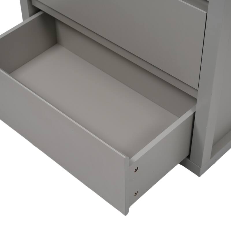 30"/60" Bathroom Vanity Set, Freestanding Bathroom Vanity Cabinet with Ceramic Sink Basin & Drawers