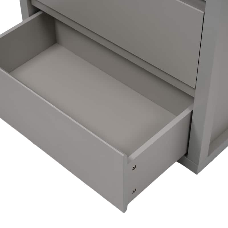 30"Bathroom Vanity with Ceramic Sink and 2 Drawers, Freestanding Vanity with Smooth Drawer Slides & Waterproof Finish