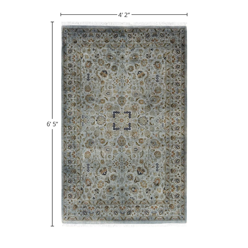 Overdyed, One-of-a-Kind Hand-Knotted Area Rug - Gray - 4' 2" x 6' 5"