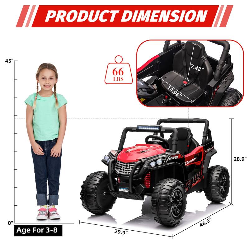 12V Toy Electric Truck UTV Ride On Car for Kids Best Gift