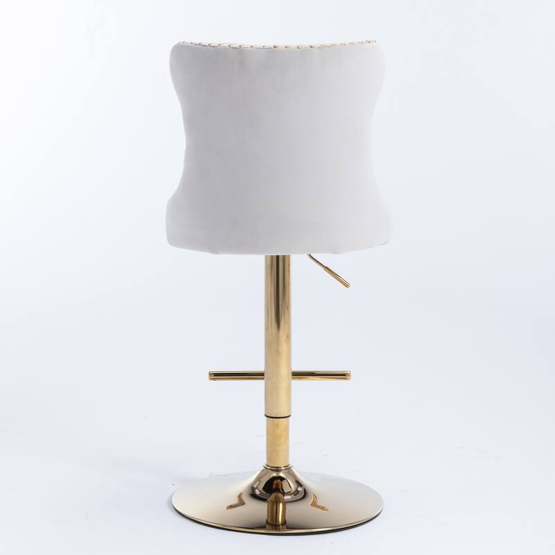 Modern Upholstered Swivel Barstools with Adjusatble Seat Height,Set of 2