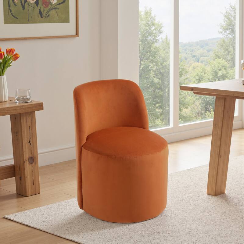 Modern Linen Upholstery Dining Chair Barrel Chair