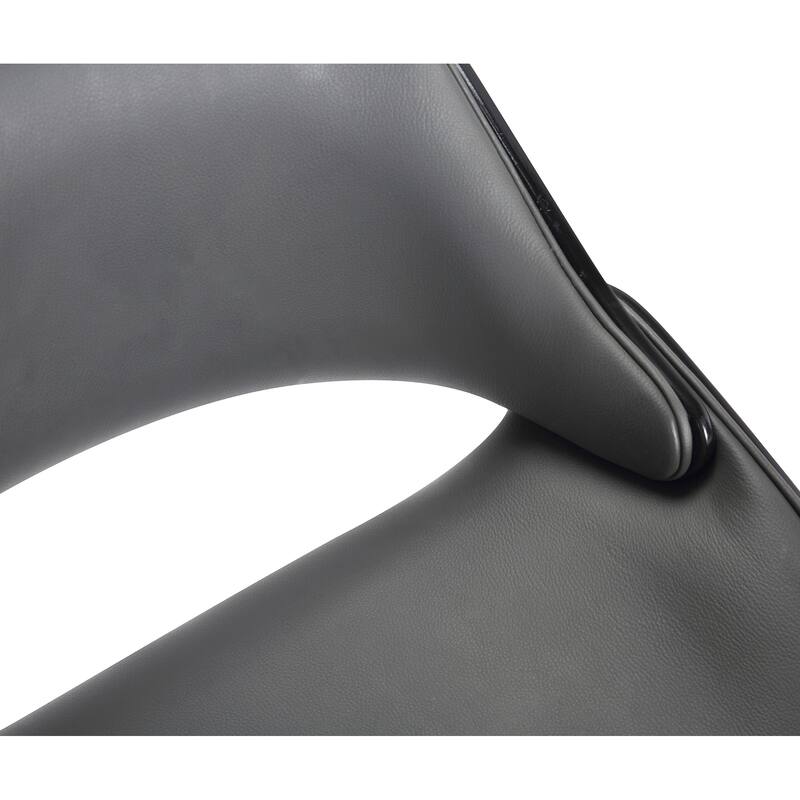Mona Gray Faux Leather and Black or Walnut Wood Swivel Counter or Bar Stool