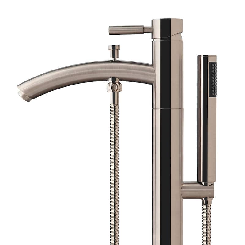 Wyndham Collection Taron Floor Mounted Tub Filler with Built-In