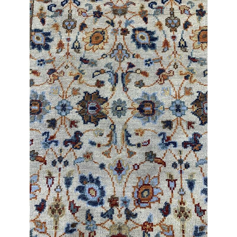 Hand-Knotted Wool Serapi Design Rug, 9' x 12', Red/Lt.Gray Area Rug, Stylish Handcrafted Soft Texture for Home - L