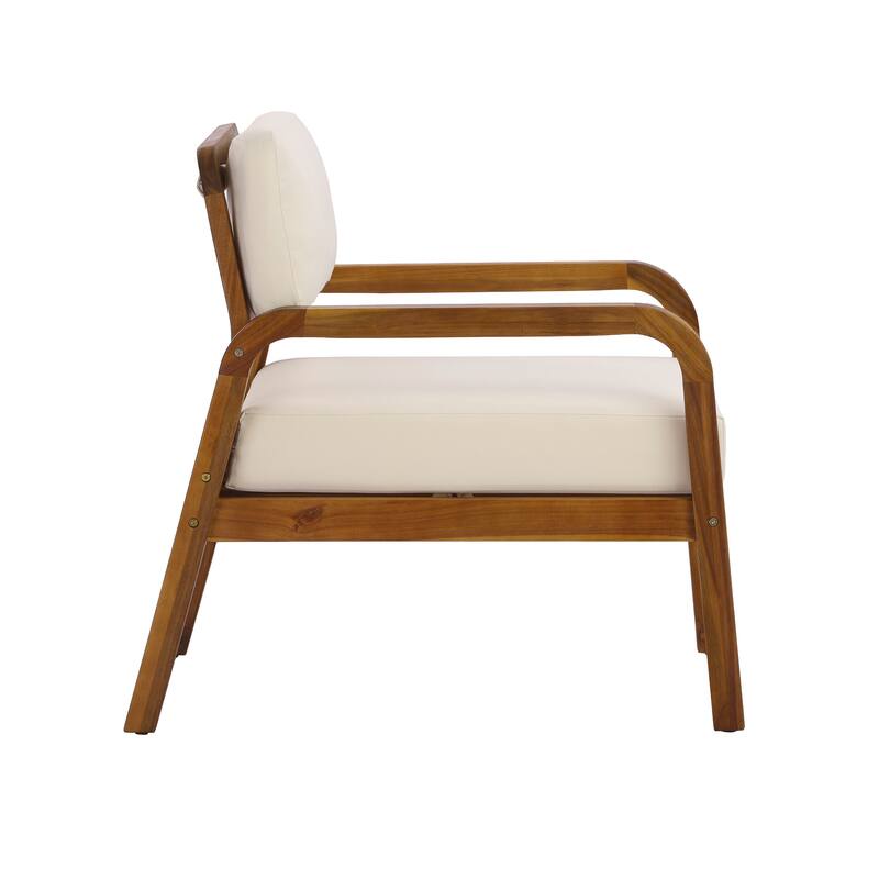 Christopher Knight Home - Solid Acacia Wood Outdoor Patio 4-Piece Sofa Set with Cushions