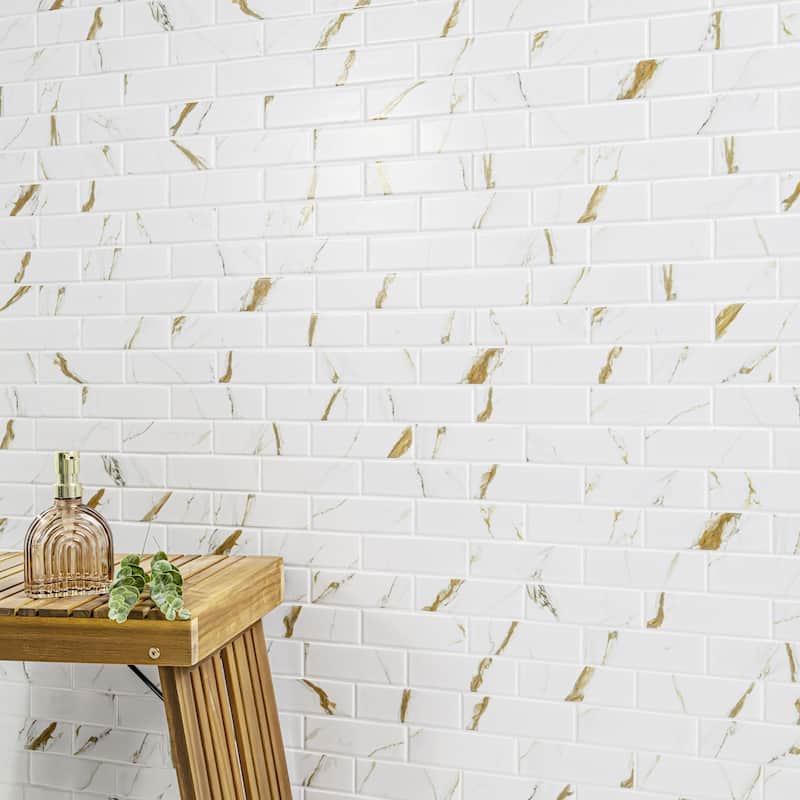 Ackland AKM-P-2X6SWM-CA 12" x 12" Porcelain Brick Floor and Wall