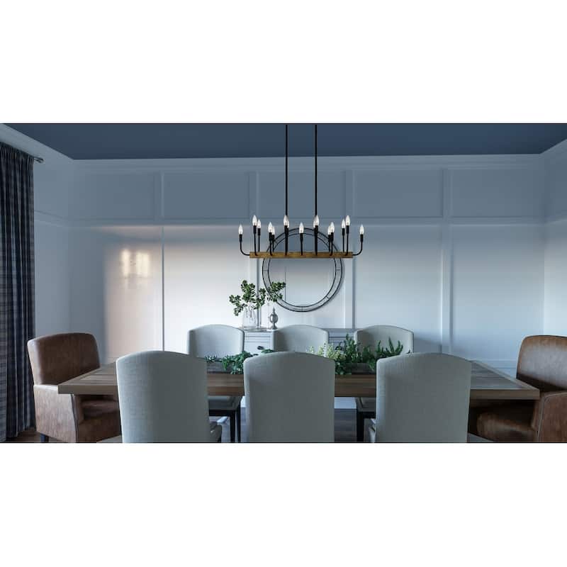 Coda 16-Light Island Chandelier in Matte Black