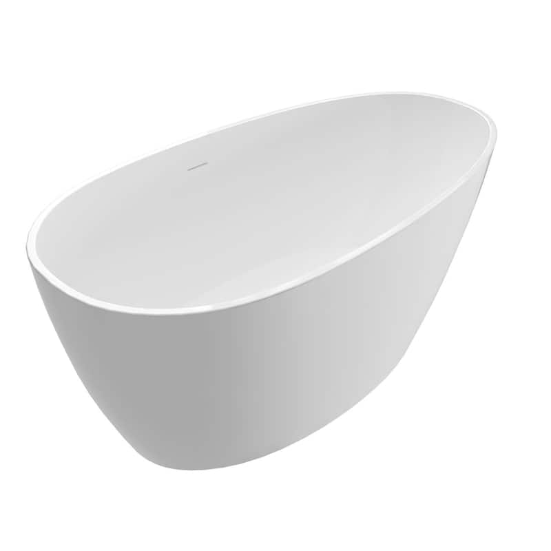 Acrylic Freestanding Flatbottom Soaking Bathtub in White
