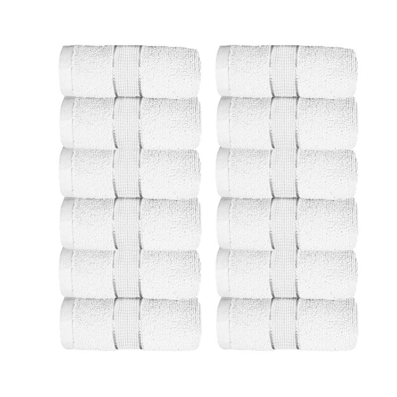 Washcloths Pack of 12 - 100% Cotton - 600 GSM Soft & Absorbent, Quick-Drying, for Beach Houses, Hotels, and Rental Properties
