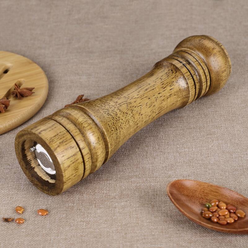 Kitchen Hand Crank Twist Spice Salt Mill Grinder Pepper Shaker Wood Color - Wood Color