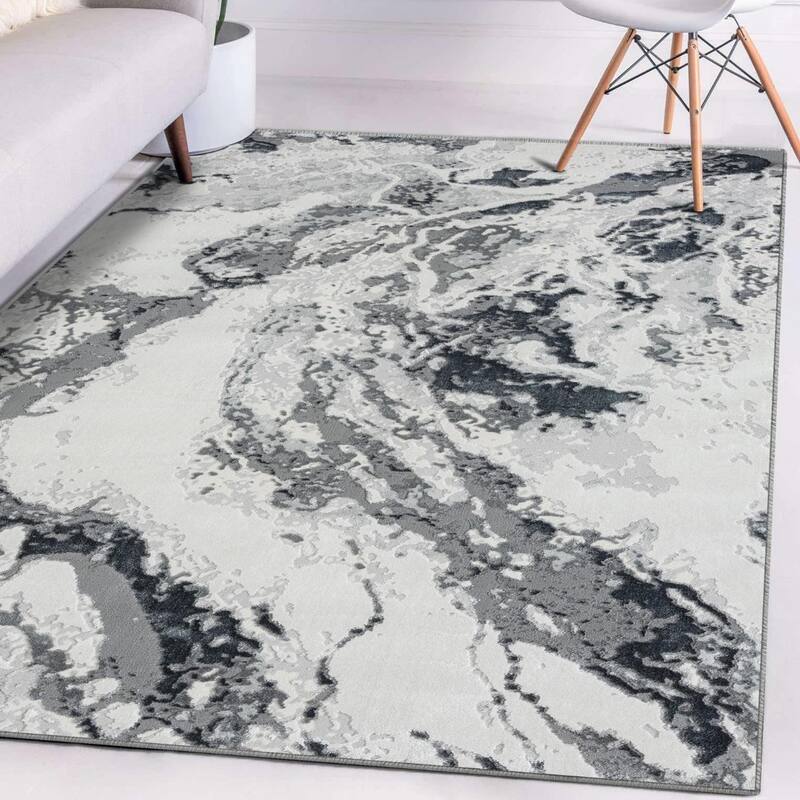Luxe Weavers Abstract Marble Area Rug, Indoor Carpet - 6x9 - Grey