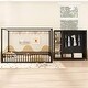 preview thumbnail 3 of 23, Twin/Full Size House Floor Bed with Wardrobe and Storage Shelves, Metal Canopy Bed Montessori Bed with Fence Guardrails