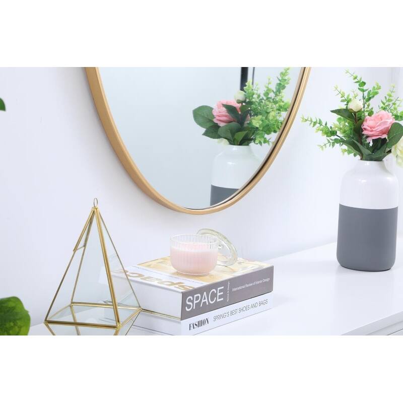 Carson Carrington Labbemala Metal Frame Oval Mirror