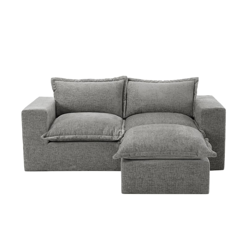 Chenille L-Shaped Modular Sectional Sofa Comfy Cloud Couch For Living Room