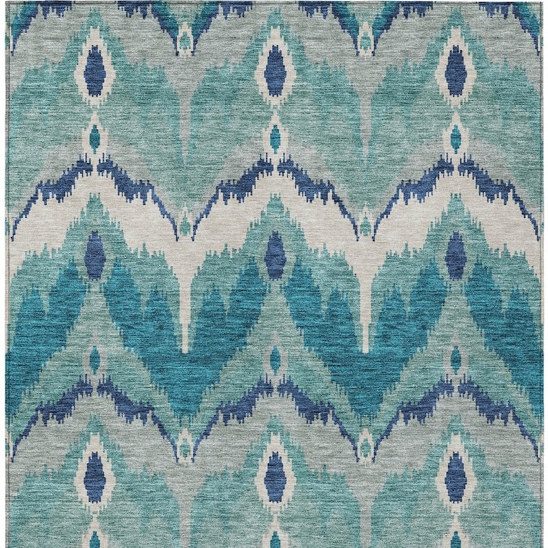 HomeRoots Ikat Transitional Rectangle Outdoor Rug