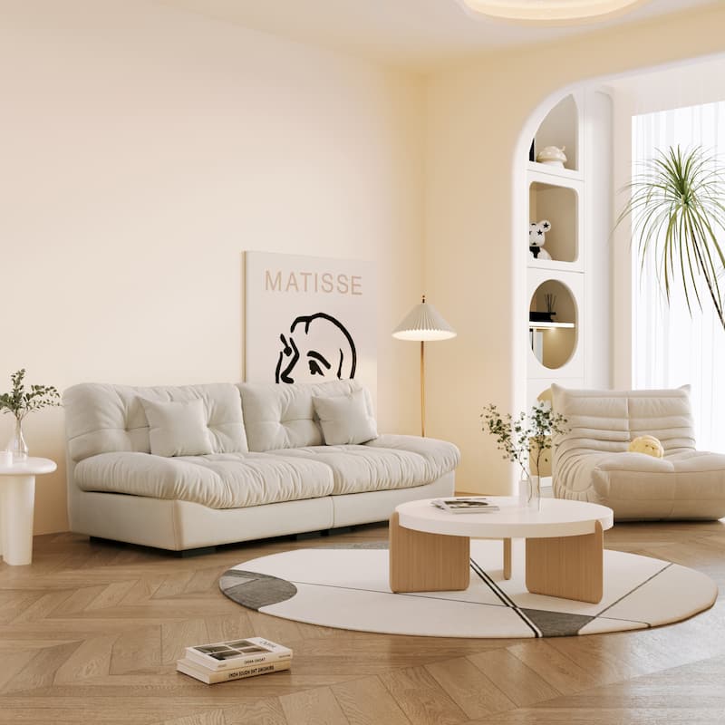 89" Tufted Sofa Cloud Shaped Couch