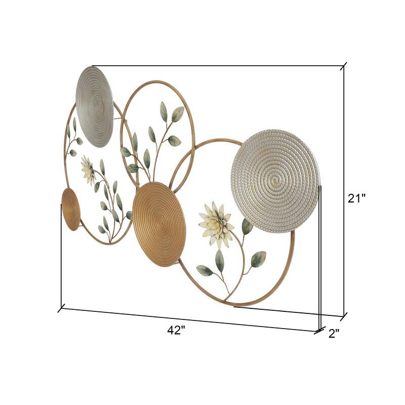 Tanora Contemporary Metal Rattan Wall Art 21"H x 42"W x 2"D Bed