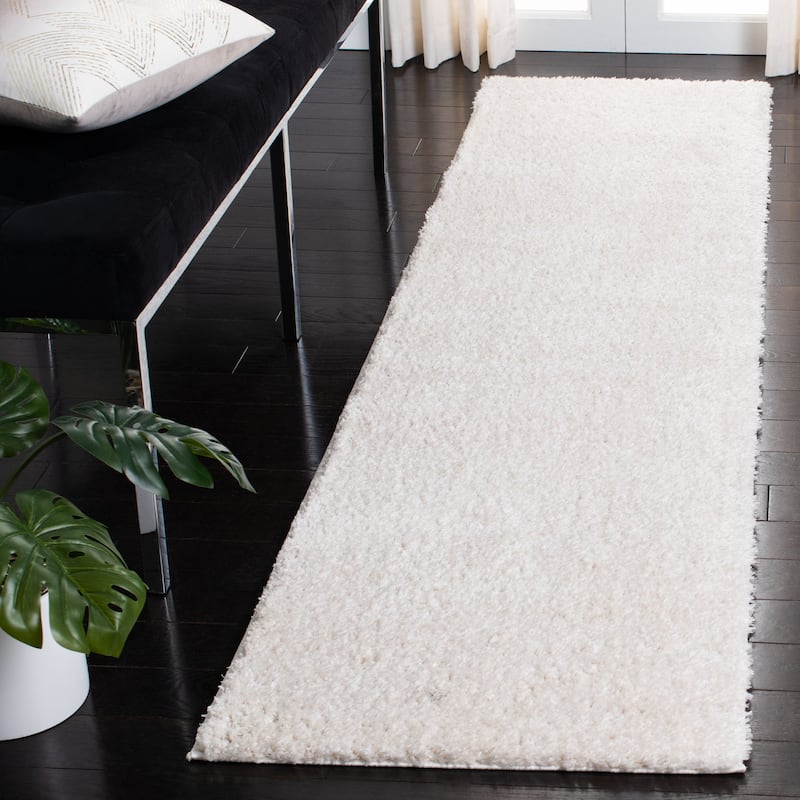 SAFAVIEH Decora Shaggy Maryada 2-inch Thick Rug - 2' x 8' Runner - Ivory
