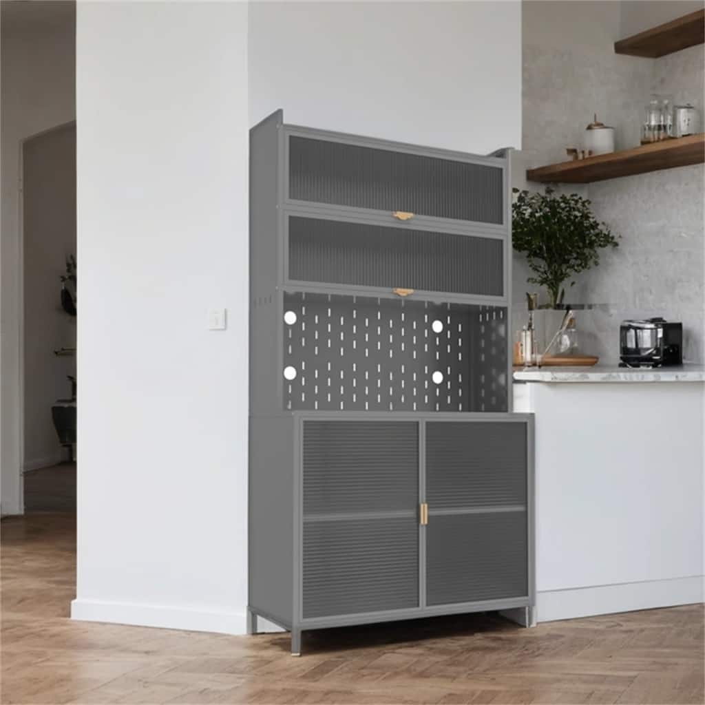 73" Metal Kitchen Pantry Cabinet with Adjustable and Anti-Tip Design