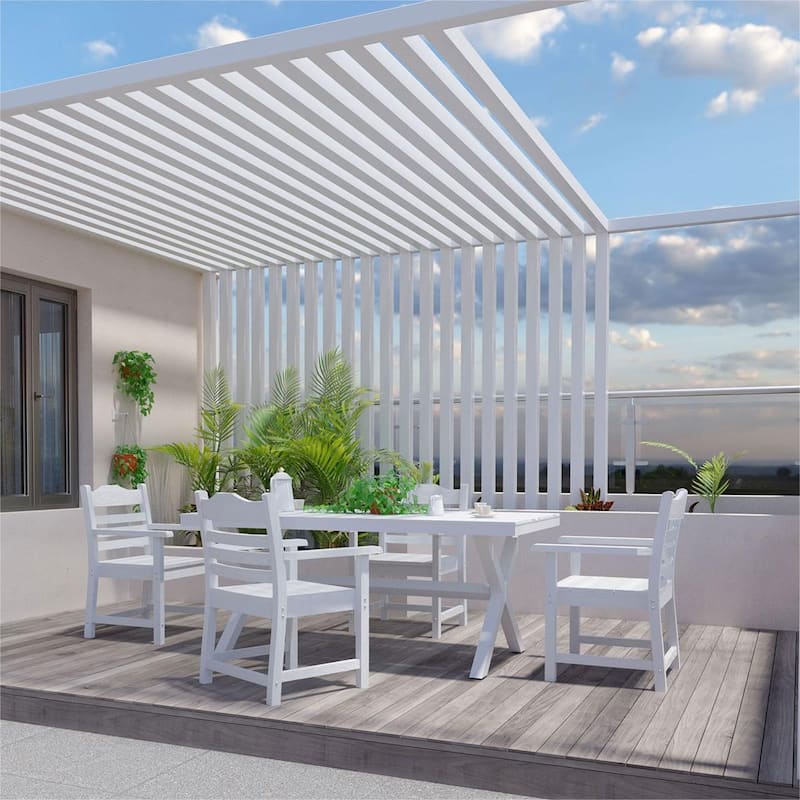 White Outdoor Dining Chairs Set of 2 Patio Chairs, Leisure Chair Reception Chair Side Chair Arm Chair Reading Chair